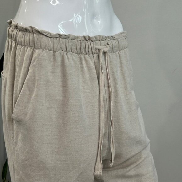 OYSHO Linen Blend Baggy Rise Pull On Pant - Picture 7 of 11